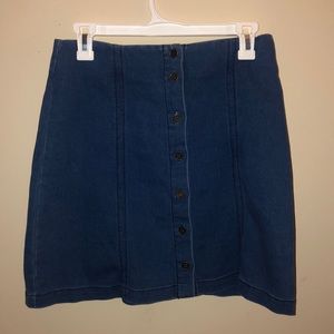 Jean button-up mini skirt